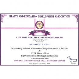 Life Time Health Achievement Award